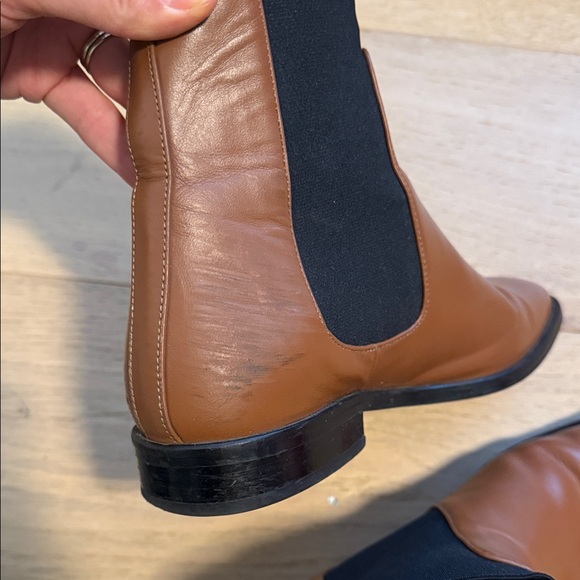 Everlane Brown leather square toe Chelsea Leather boots 7.5 - Picture 4 of 7